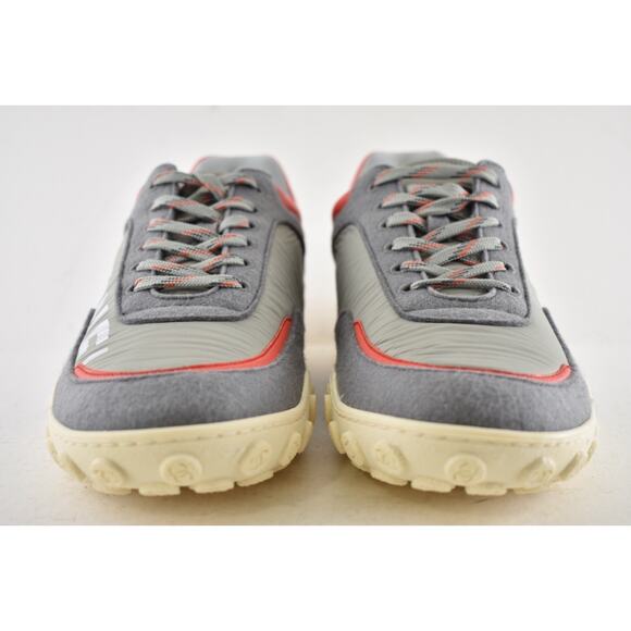 Chanel Mens 18K Grey Orange Nylon CC Logo Lace Up Low Top Trainer Sneaker 44 11 - Picture 8 of 14